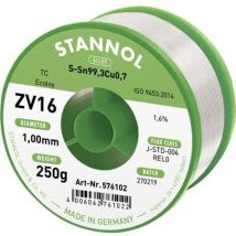 Stannol - tain à souder sans plomb ZV16 Sn99,3Cu0,7 REL0 250 g 1 mm