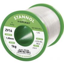 Stannol - ZV16 Étain à souder sans plomb sans plomb Sn99,3Cu0,7 REL0 1000 g 1 mm