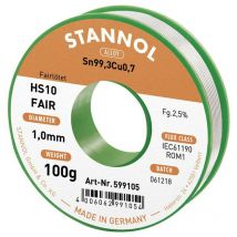 Stannol - tain à souder HS10-Fair Sn99,3Cu0,7 bobine 100 g 1 mm W915171
