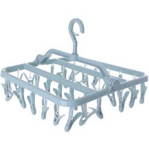 Étendoir à chaussettes, étendoir à vêtements avec 32 clips, étendoir à vêtements suspendu pliable, étendoir à linge intérieur et extérieur pour