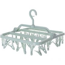 Tendoir à chaussettes, étendoir à vêtements avec 34 clips, étendoir à vêtements suspendu pliable, étendoir à linge intérieur et extérieur pour