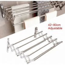 Tendoir à linge extensible et pliable - En acier inoxydable de qualité supérieure - Pour intérieur et extérieur - Pour carreaux de céramique, métal,