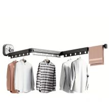 Étendoir à linge mural Extensible PYTHON Noir Aluminium 125 cm