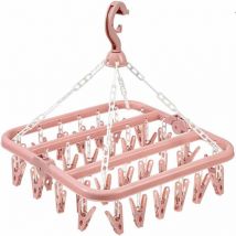 Etendoir Chaussette Cintre à Linge avec 32 Clips pour Sèche Chaussettes Pliable Pinces à Linge Sechoir pour sous-Vêtements Pinces à Linge pour