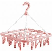 Etendoir Chaussette Étendoir à Chaussettes avec 32 Pinces à Linge, Séchoir à Suspendre Intérieur pour Chaussettes, sous-vêtements, Semelles De