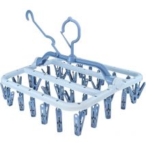 Ersandy - Etendoir Chaussette, Étendoir à Linge à Suspendre avec 32 Pinces en à l'épreuve du Vent, Séchoir Chaussettes Pliable Lingerie pour