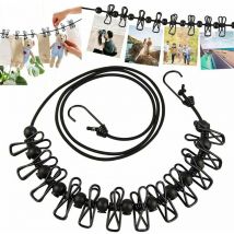Alovez - Etendoir Linge Exterieur, Corde a Linge, Tendeur Fil a Linge Pour Extérieur Voyage Vacances Camping Avec 12 Clips Cintres Porte-Manteaux