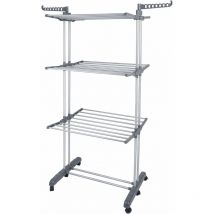 Dazhom - tendoir séchoir à linge,Sechoir a linge,Étendoir Linge Intérieur avec roulettes,3 niveaux,pliables, 7549170 cm