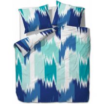 Microfaser Bettwäsche Lex Blau 155x220 cm + 80x80 cm - Blau - Etérea
