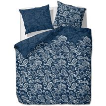Microfaser Bettwäsche Paisley 200x220 cm + 2Stk 80x80 cm Marine - Blau - Etérea