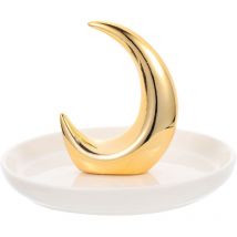 Feiyue - Etereauty Plat à bijoux en céramique Porte-assiette à bagues Plateau à vanité Porte-bijoux Boucles d'oreilles Bracelets Plateau Lune Collier