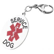 Etereauty Porte-clés Service pour chien Pendentif Étiquette Gilet Sac Sac à main Breloque Sac à dos Infirmière Support en acier inoxydable Support en