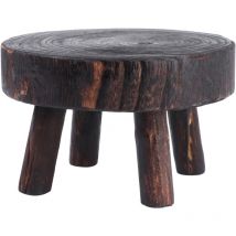 Etereauty Support pour plantes Support pour pot de fleurs en bois Tabouret créatif en bois rond Petit bougeoir fait à la main en teck Vase décoratif