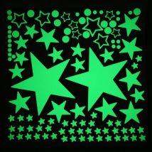 Insma - Etiqueta de la pared de plástico Estrellas brillantes Tatuajes de pared Decoraciones Fluorescente Tira de cielo luminoso oscuro lbtn