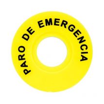 Tiquette Arrêt d'Urgence pour Bouton-Poussoir Maxge 40 mm Jaune