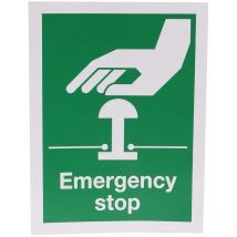 Rs Pro - Etiquette de sécurité, avec pictogramme : Arrêt d'urgence 'Emergency Stop ( Prix pour Paquet de 5 )