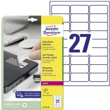 Avery Zweckform - Etiquette de sécurité Avery-Zweckform L6114-20 63.5 x 29.6 mm film de polyester blanc 480 pc(s) fixation permanente
