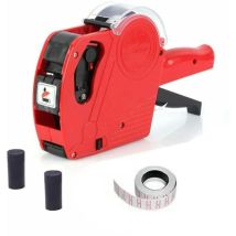 Tiquette, pince à étiquettes, 1 ligne, 8 caractères, kit de pistolet à étiquettes pour prix de détail avec 1 rouleau d'étiquettes et 2 cartouches