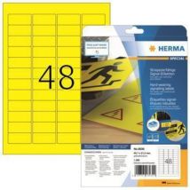 Herma 8030 Etiquette plastique 45.7 x 21.2 mm film de polyester jaune 1200 pc(s) fixation extra-forte imprimante laser,