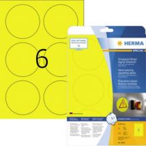 8035 Etiquette plastique 85 x 85 mm film de polyester jaune 150 pc(s) fixation extra-forte imprimante laser, impr - Herma