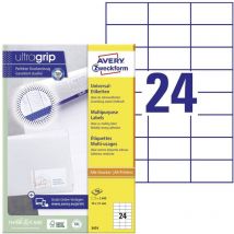 Avery Zweckform - Avery Etiquettes universelles 70 x 37 mm, blanc, sur 100F A4 (3474)