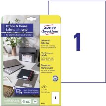 Avery-Zweckform 6125 Etiquette universelles 210 x 297 mm papier blanc 10 pc(s) fixation permanente imprimante à jet den - blanc