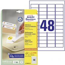 Etiquette universelles Avery-Zweckform L4736REV-25 45.7 x 21.2 mm papier blanc 1440 pc(s) décollable - blanc