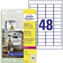 Avery Zweckform - Etiquette plastique Avery-Zweckform L4778-20 45.7 x 21.2 mm film de polyester blanc 960 pc(s) fixation permanente - blanc
