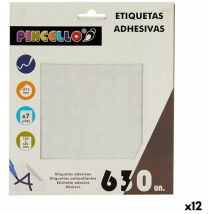 Étiquettes Adhésives - Pincello - Ø 13 Mm - Blanc - 12 Unités - Multicolore