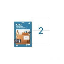 Etiquettes adresse jet d'encre, laser et copieur 210 x 148 mm Apli blanche - Boîte de 20