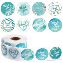 Feiyue - tiquettes autocollantes de remerciement, 500 pièces (8 modèles), pour emballage de petites entreprises, scellage d'enveloppes - 1 pouce