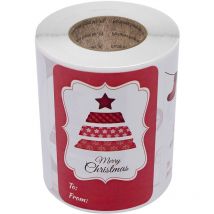Feiyue - tiquettes cadeaux autocollantes de Noël, 250 étiquettes autocollantes pour enveloppes de Noël, décorations d'emballage de cadeaux de fête de