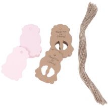 Tiquettes de baby shower 50 pièces Étiquettes de remerciement pour votre venue pour les pieds de bébé Étiquettes de remerciement pour la fête de baby