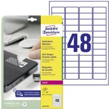 Avery - Etiquette de sécurité Zweckform L6113-20 45.7 x 21.2 mm film de polyester blanc 960 pc(s) fixation permanente