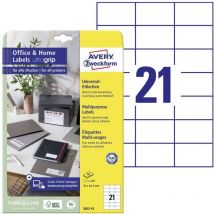 Avery Zweckform - Avery-Zweckform 3652-10 Etiquette universelles 70 x 42.3 mm papier blanc 210 pc(s) fixation permanente imprimante à jet