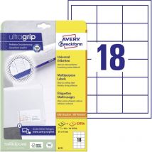 Avery-Zweckform 6171 Etiquette universelles 64 x 45 mm papier blanc 540 pc(s) fixation permanente imprimante à jet denc - blanc