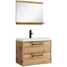 Badplaats - Set de meuble de salle de bain Etna 02 60 cm - Chêne - Mirroir