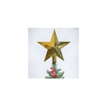 Toile de Noël 'Alasia' pour cime de sapin 200x196mm en plastique doré avec finition pailletée