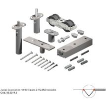 Acc. SF-A128D Pour Porte Battante - star fold xl - Ensemble. d'accessoires pour portes coulissantes pliantes jusqu'à 6 vantaux max. 125 Kg. Sans