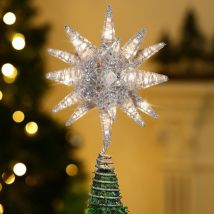 Toile Sapin de Noël, Décoration Noël Sapin Lumineuse Pointe de Sapin de Noël, Noël pour Pointes de Sapin Interieur Étincelant pour Noël led