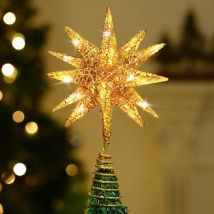 Beijiyi - toile Sapin de Noël, Décoration Noël Sapin Lumineuse Pointe de Sapin de Noël, Noël pour Pointes de Sapin Interieur Étincelant pour Noël led