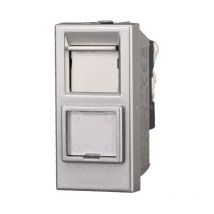 Ettroit - AG2356 Connecteur réseau Prise de données RJ45 CAT6 Couleur Gris Compatible avec Bticino Axolute