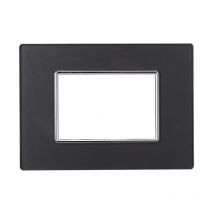 AN84310 Plaque de recouvrement série Moon, 3 modules, verre, acier foncé, compatible avec la série BTicino Axolute - Ettroit