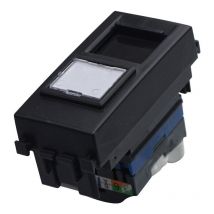 Modulo presa ethernet CAT6 RJ45, serie Venus, nero, compatibile con serie Vimar Arkè Ettroit VA2356