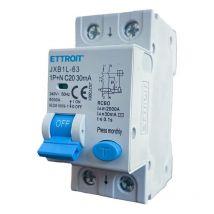 Ettroit - Disjoncteur à courant résiduel 1P+N 20A 6KA 30mA 220V