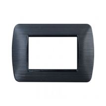 Ettroit - LN85314 Plaque 3 places 3P noir satiné série space compatible avec BTicino Livinglight
