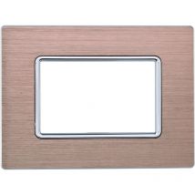 Plaque aluminium 3 places couleur or Série solaire compatible Matix