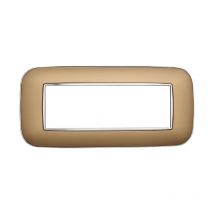 Placca Orbis, serie Moon, 6 moduli, plastica, oro, compatibile con serie BTicino Axolute Ettroit AN91611