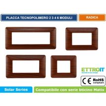 Placche tecnopolimero 2 3 4 6 moduli compatibile con bticino matix vari COLORI-2 moduli-radica