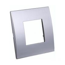 Placca serie Venus, 2 moduli, plastica, cromato, compatibile con serie Vimar Arkè Ettroit VA83213